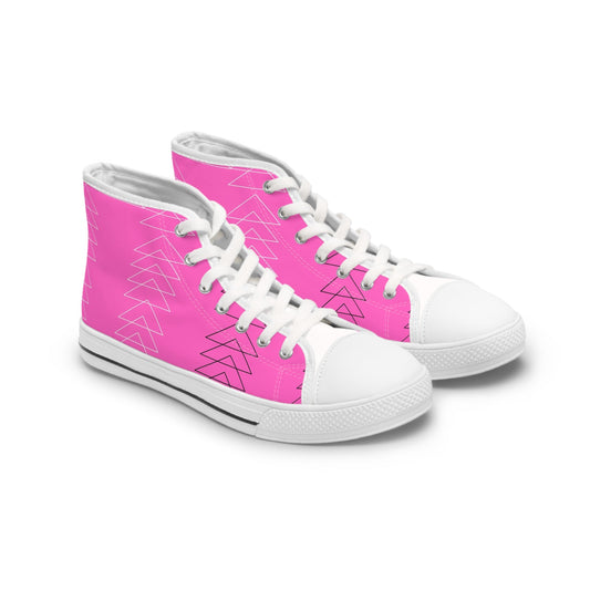 Ice Pink Women's High Top Sneakers - Knoxee Tees