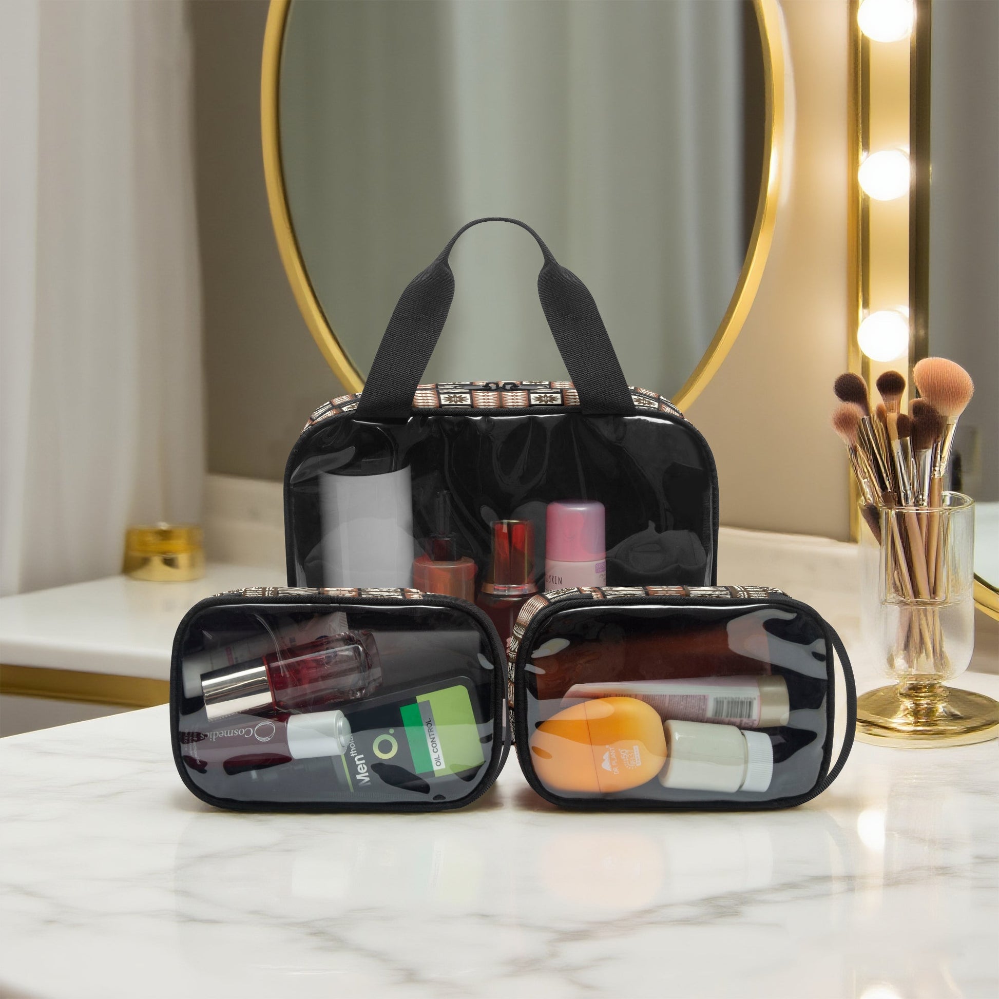 Masi 3 - Piece Clear Travel Toiletry Organizer Set - Knoxee