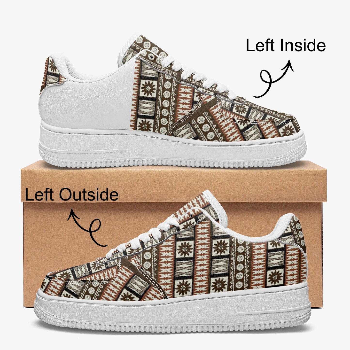 Masi Type 2 AF1 Low - Top Microfiber PU Leather Sports Sneakers - Knoxee